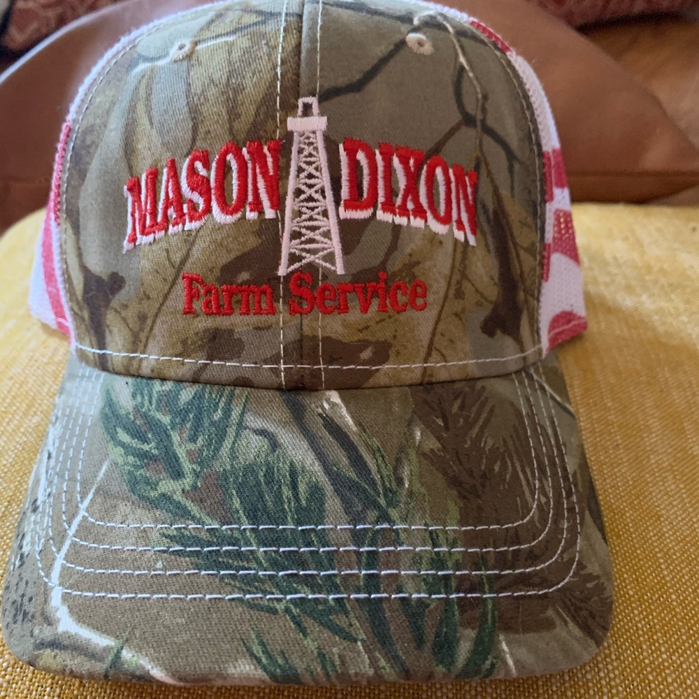Realtree camouflage American flag trucker cap hat.